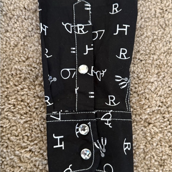 Rhinestone Snap Iron Brand Print Western Shirt - Picture 8 of 9